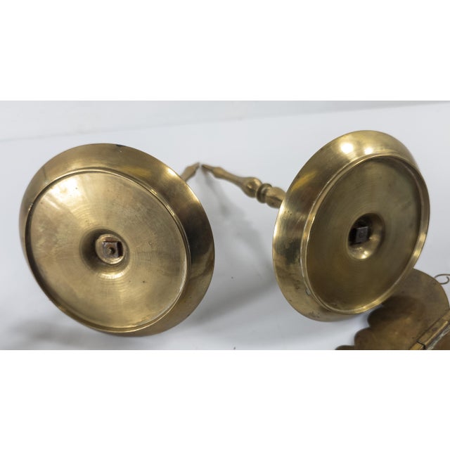 20th Century Pair of Korean Brass Candlestick Holders With Butterflies or Moths For Sale - Image 10 of 11