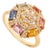 Retro Style 1.73 CTW Multicolor Sapphire & Diamond Cluster Ring Size 5 in 14k Yellow Gold For Sale