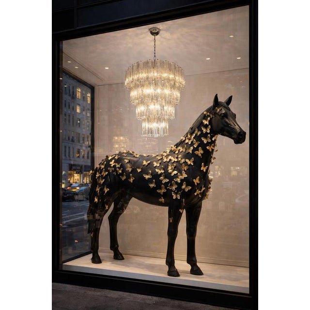 Italian Chandelier in Transparent Murano Glass, 1990 For Sale - Image 14 of 18