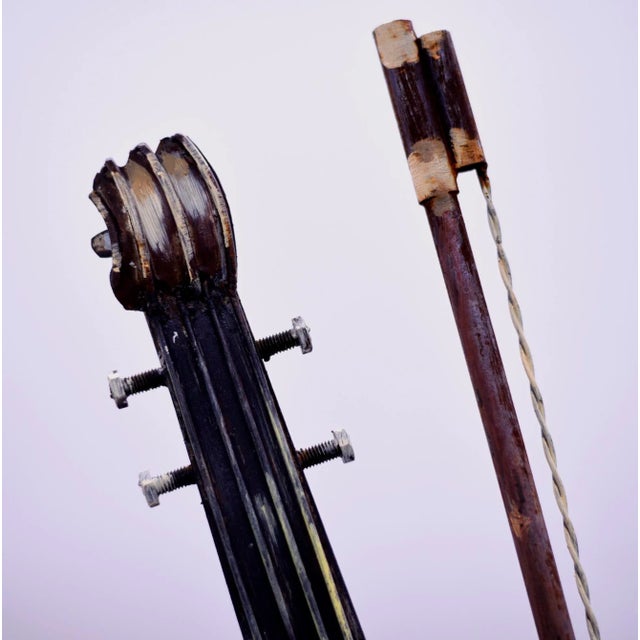 Vintage Decorative Ornamental Metal Sculpture Violin With Bow - a Pair For Sale In Chicago - Image 6 of 9