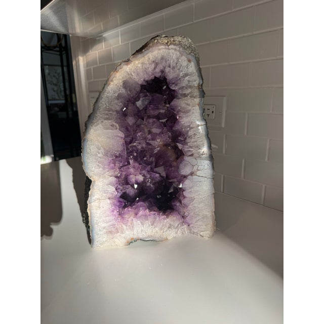 Late 20th Century Large Natural Amethyst Cathedral Geode Crystal Specimen – 30+ Pounds For Sale - Image 4 of 8