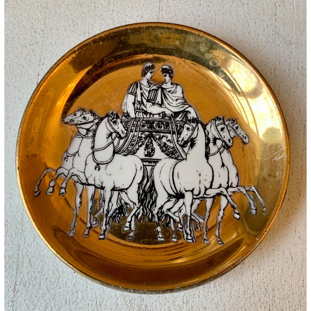 Mid-Century Modern 1860 P. Fornasetti "Roman Quadriga " Brass Plates - Set of 8 For Sale - Image 3 of 6
