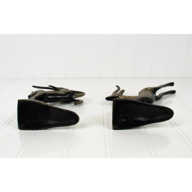 Mid-Century Hand-Engraved Black Enamel & Brass Gazelles – a Pair For Sale - Image 11 of 13