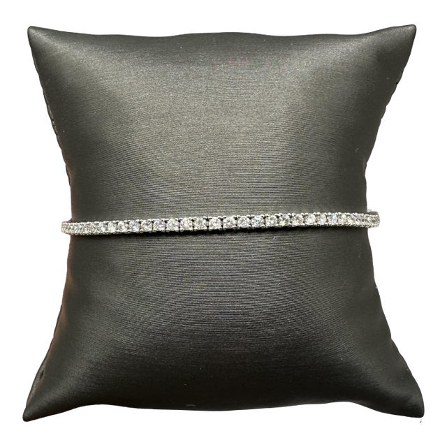 Natural Diamond Tennis Bracelet in 14kt White Gold – 2.5ctw, 7.5in, New For Sale