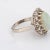Metal Vintage Natural Opal Diamond Ring 14k White Gold Cocktail Oval Estate Jewellery size 4.5 For Sale - Image 7 of 7