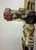 Large 1700's Antique Polychromed Carved Folk Art Wood Religious Crucifix Cross For Sale - Image 12 of 18