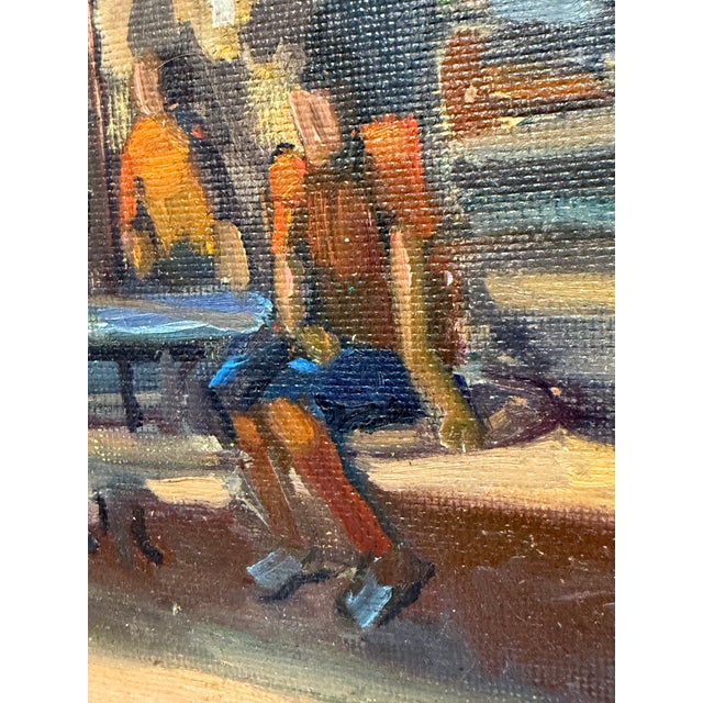 Textile William Daniel Pfahl Pittsburgh Zoo Outdoor Cafe Oil on Canvas, Circa 2008 For Sale - Image 7 of 12