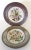 A pair of beautifully hand painted floral plates from Bassano Italy securely mounted with pewter rims that have their own...