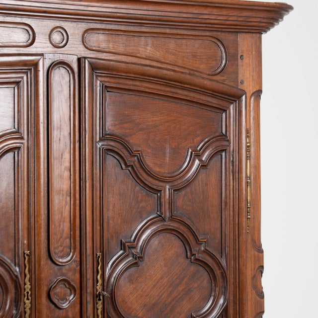 Late 18th Century Late 18th Century French Carved Oak Two-Door Armoire For Sale - Image 5 of 12