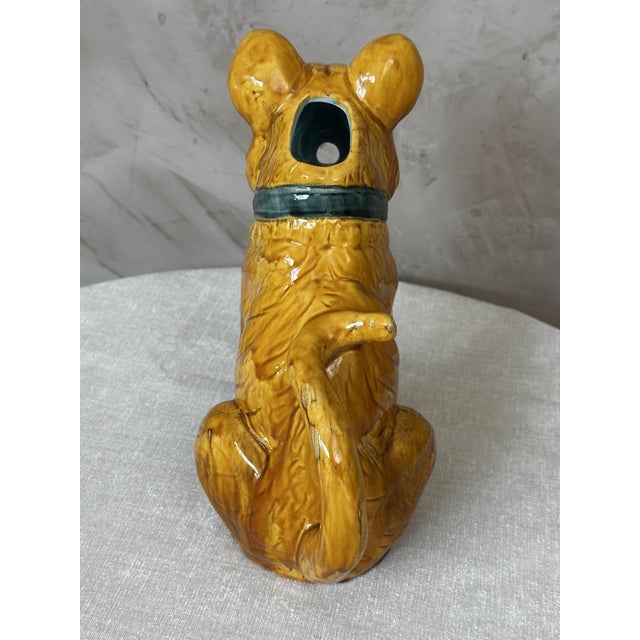 19th Century Earthenware Dog Pitcher, 1890 For Sale - Image 5 of 11