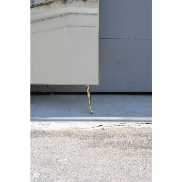 Mid-Century Modern Brass Wall Mirror attributed to Gio Ponti, Italy, 1950s For Sale - Image 3 of 12