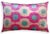 Pink and Aqua Circle Silk Velvet Pillow 16x24 Handmade Luxury Cushion For Sale - Image 4 of 8