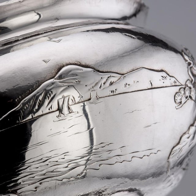 20th Century Japanese Meiji Solid Silver Fuji Mountain Bowl, 1900s For Sale - Image 11 of 18