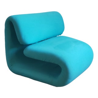 Blue Armchair by Henri Etienne Martin, 1960s For Sale