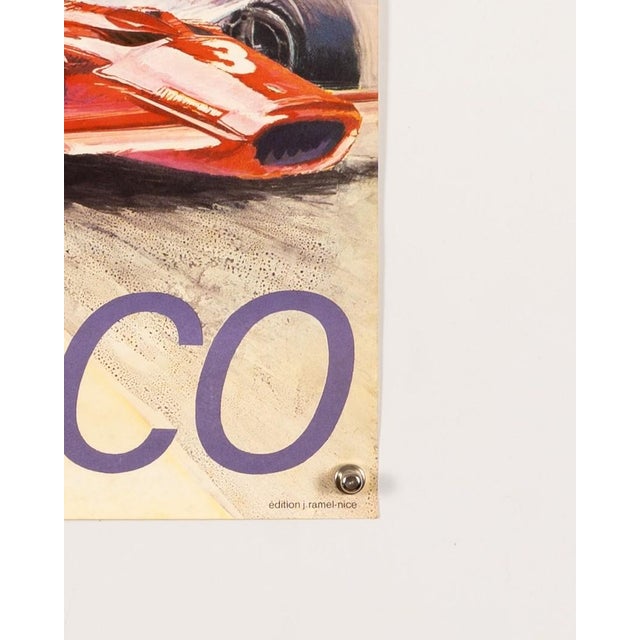 Paper Grand Prix De Monaco 29E 1971 Original Motorsport Poster by S. Carpenter, 1982 For Sale - Image 7 of 9