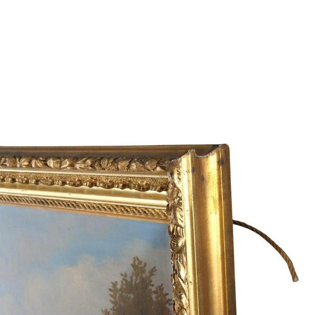 Late 19th Century Hudson River School Oil on Canvas Painting of a River Scene 1890 For Sale - Image 5 of 10