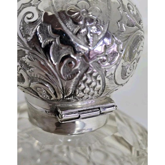 Antique Art Nouveau Cut Glass Scent Bottle from Henry Bushell & Co, Birmingham, 1902 For Sale - Image 13 of 18