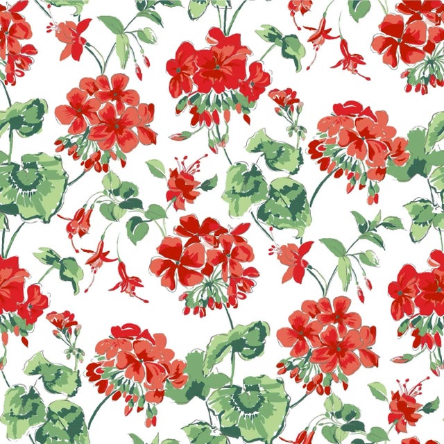 Cottage Grove Geranium Wallpaper For Sale