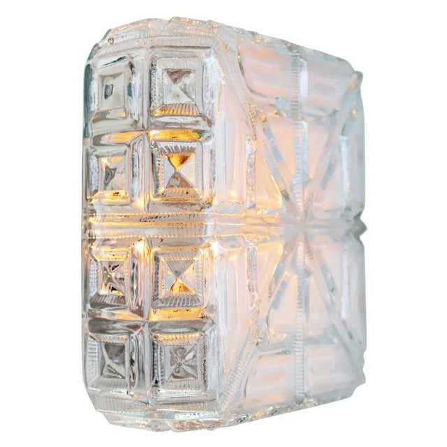 Mid-Century Modern Clear and Mat Glass Sconce For Sale - Image 11 of 12