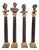 Black Marble Columns with Gilt Bronze Mounts and Roman Emperor Busts, 1898, Set of 4 For Sale
