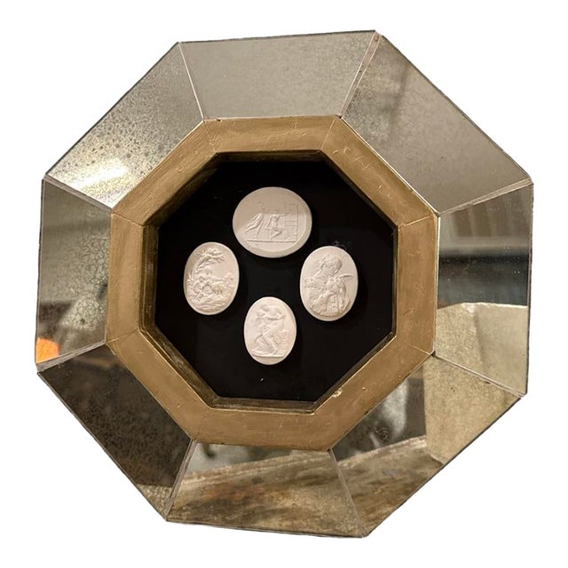 Vintage Italian Souvenir of Grand Tour Intaglios Framed. For Sale