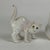 Mid 20th Century Pair of Vintage French White Tin Glazed Terracotta Cat Figurines With Green Glass Eyes For Sale - Image 5 of 10