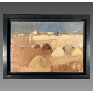 Roger MUHL (1929-2008) Landscape of a Harvested Field Oil on canvas For Sale