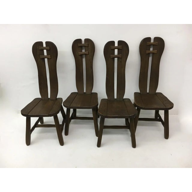 Modern Belgian Brutalist Dining Chairs from De Puydt, 1970s, Set of 4 For Sale - Image 3 of 17