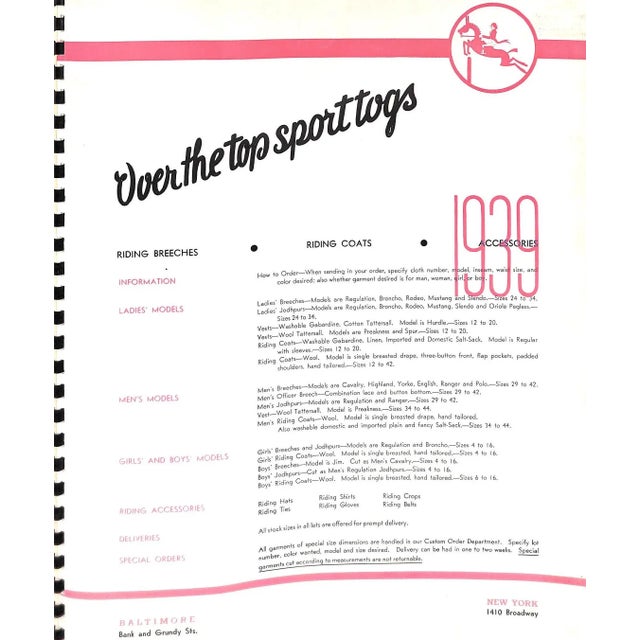 1930s Over the Top Sport Togs 1939 Apparel Arts Equestrian Catalog For Sale - Image 5 of 12