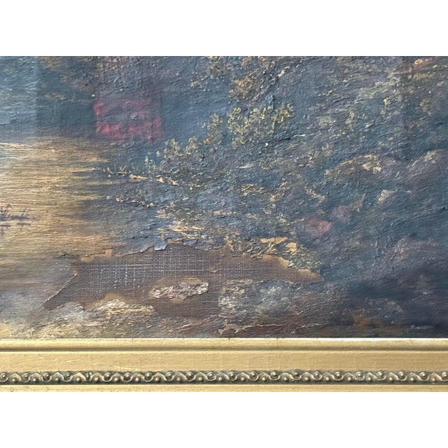 Late 19th Century Antique Tonalist Landscape Oil Painting, Circa 1900 Framed For Sale - Image 5 of 12