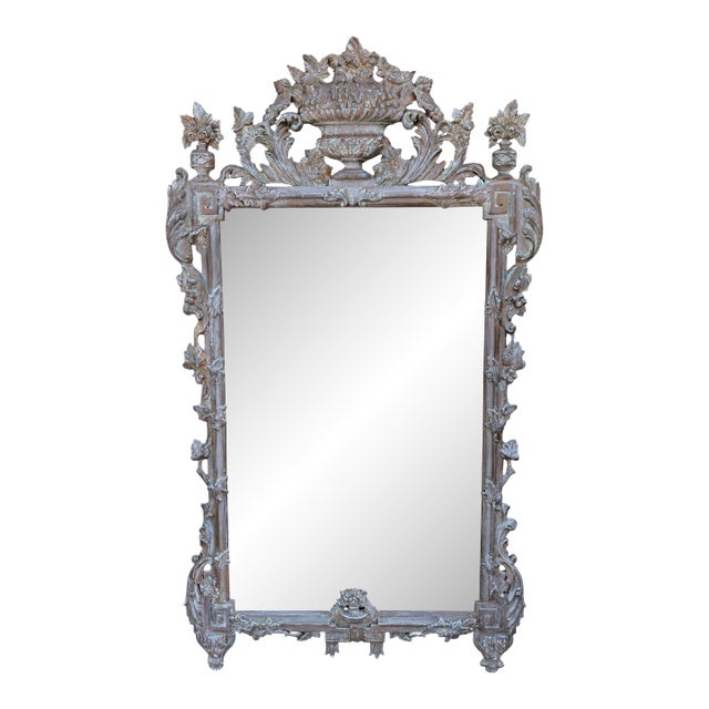 Antique 18th C Style Venetian Carved Mantel Mirror For Sale