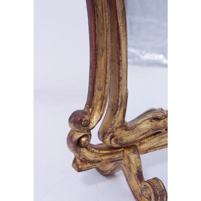 Italian Giltwood Dresser Top Dressing or Shaving Mirror For Sale - Image 10 of 11