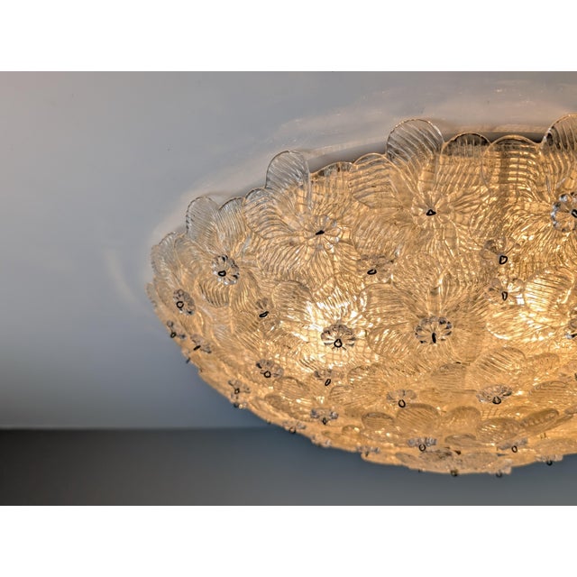 Italian ceiling lamp by Barovier & Toso from the 1960s. This piece is composed of individual Murano glass flowers with...