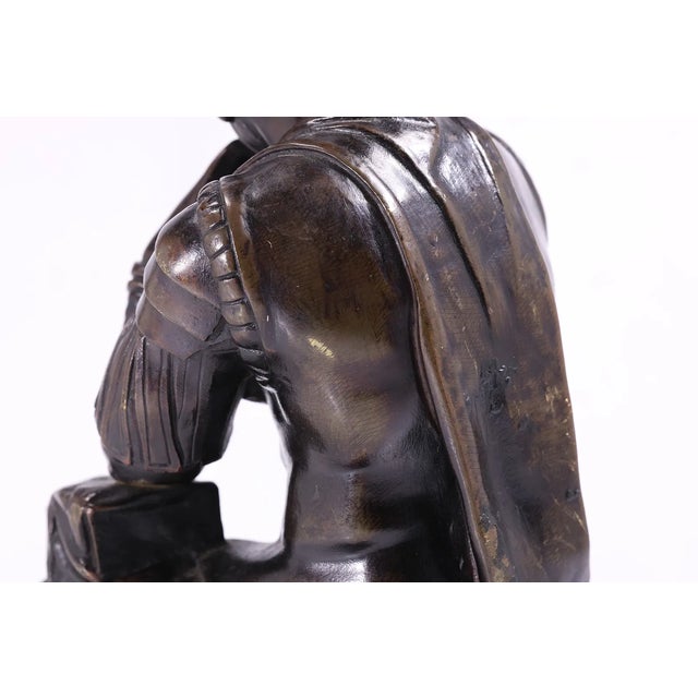 19th-Century Bronze Sculpture of Lorenzo De’ Medici After Michelangelo – Signed “R. Lion Sauvage” For Sale - Image 17 of 18