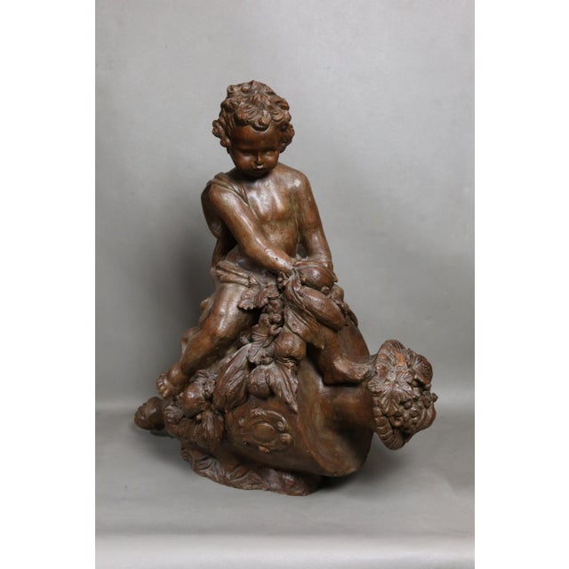 Vintage Terracotta Child on a Jar Sculpture, 1920s For Sale - Image 13 of 13