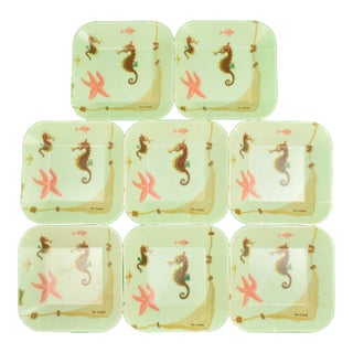 Set of 8 Cape Cod Seahorse Stacking Fiberglass Dishes,1960s For Sale