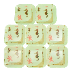 Set of 8 Cape Cod Seahorse Stacking Fiberglass Dishes,1960s