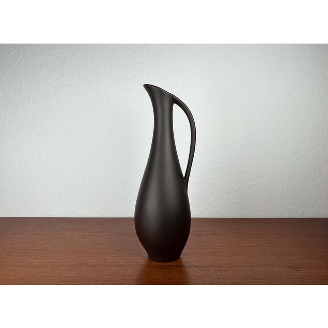 Mid-Century Modern Minimalist Wormser Terra-Sigillata Pottery Carafe Vase, Germany, 1960s For Sale - Image 13 of 13