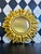 Vintage Hollywood Regency-style sunburst wall mirror with a circular looking glass surrounded by deeply modeled, flame-...