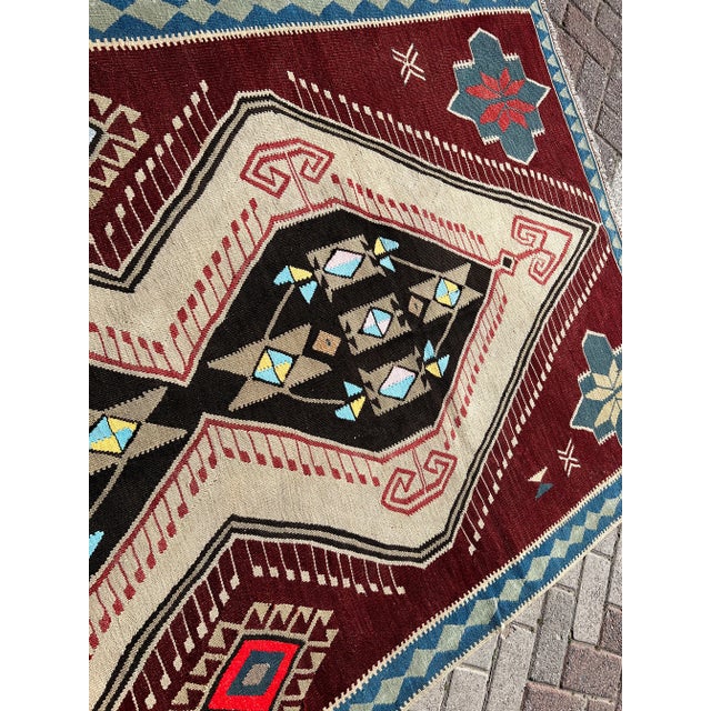 1960s Handmade Turkish Kilim Runner - 53" X 119" For Sale In Raleigh - Image 6 of 11