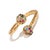 Contemporary Radiant Duo Multi Gemstone & Diamond Gold Adjustable Ring, Size 8 For Sale - Image 3 of 7