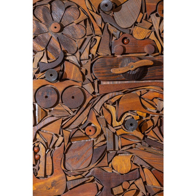 Large Mid-Century Abstract Wood Assemblage Wall Sculpture, 1960s For Sale - Image 16 of 16