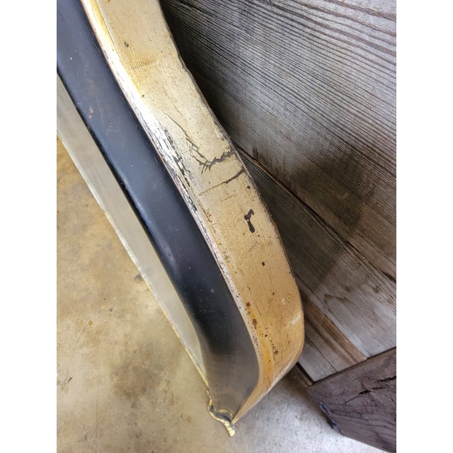 Wood Late 19th Century Gilded and Ebonized Mirror With Floral Decoration For Sale - Image 7 of 11