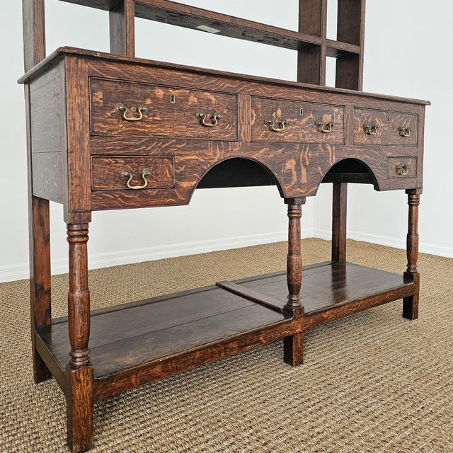 Antique Welsh Oak Dresser Circa 1830 Georgian Plate Rack Farmhouse Cupboard For Sale - Image 11 of 15