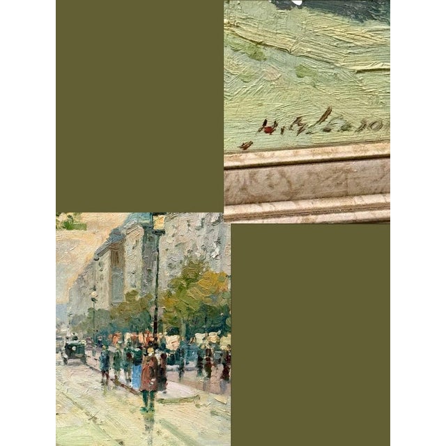 Late 20th Century Large Original Oil Painting-Paris St Scene-Antoine Blanchard Style-Framed Art For Sale - Image 6 of 11