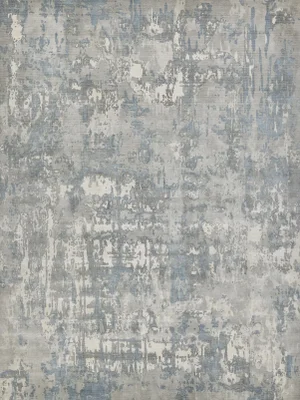 Exquisite Rugs Murano Handmade New Zealand Wool & Bamboo Silk Silver/Blue Rug-5'X8'