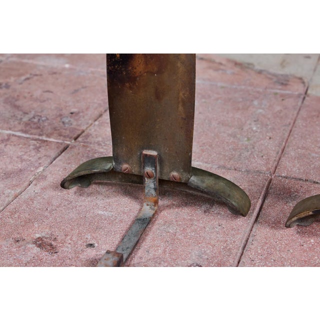 Modernist Twisted Bronze Andirons For Sale - Image 12 of 12