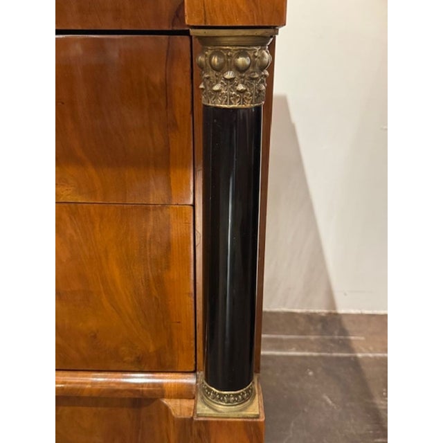 Wood Pair of German Walnut Biedermeier Commodes With Ebony Details For Sale - Image 7 of 7