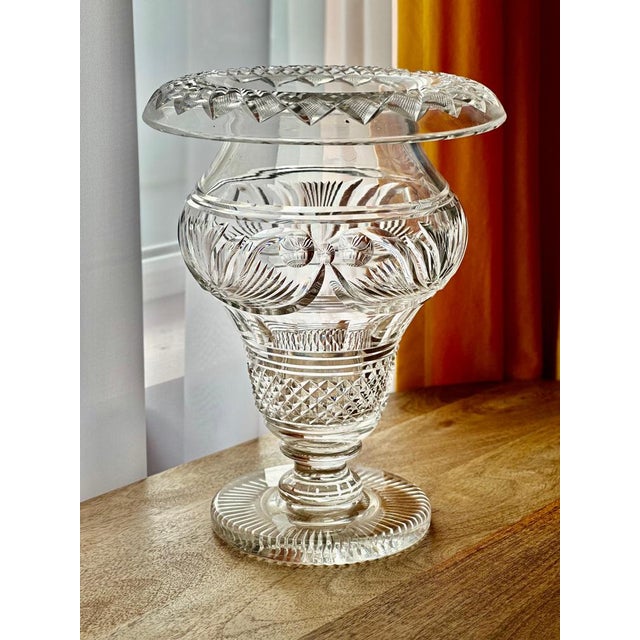 Anglo-Irish Cut Crystal Pedestal Bowl For Sale - Image 4 of 10