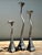 Silver Vintage 1988 Hammered Iron Candlesticks - Set of 3 For Sale - Image 8 of 12
